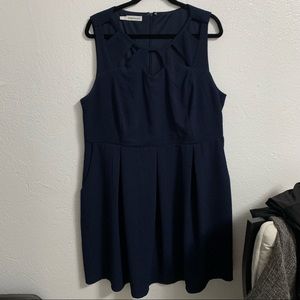 Maurices Navy Blue Pleated Sleeveless Dress